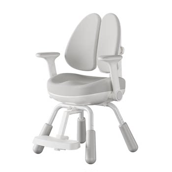 Black and white study chair with one-button backrest and four-legged stability