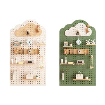 Sanmeng solid wood hole board storage rack wall storage rack