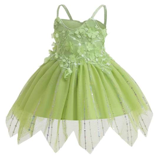 夏季新款女童吊带连衣裙儿童公主蓬蓬裙cosplay精灵公主表演礼服