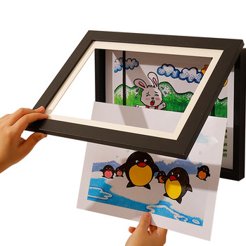 Wooden simple style painting paper storage frame