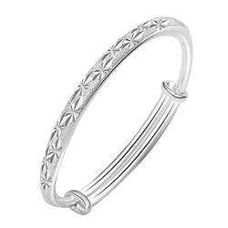 9999 sterling silver bracelet for women 2024 new style full of baby's breath solid silver bracelet pure silver mother's day gift for mom