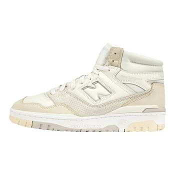 New Balance NB Official Outlet ເກີບຜູ້ຊາຍແລະຜູ້ຍິງ Spring Trendy High-top Beige Basketball Shoes BB650