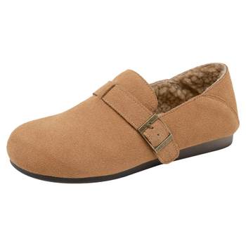 Nubuck genuine leather flat soft sole plus velvet birkenstock shoes for women