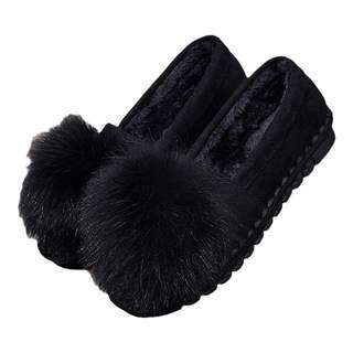 豆豆鞋女加绒2025冬季新款老北京布鞋秋冬一脚蹬二棉鞋保暖毛毛鞋