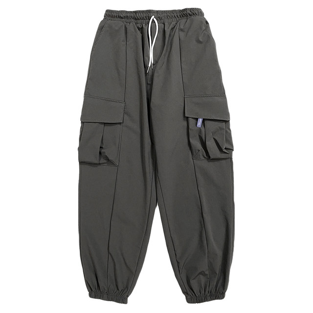 Wukong Huoqiu retro pocket work pants couple trousers