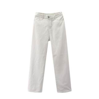 women's white jeans loose straight leg casual pants