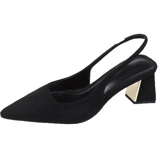 永希网红黑色包头凉鞋女2025年夏季新款时尚气质尖头粗跟高跟鞋女