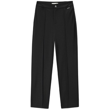 Aijutu spring casual pants contrast color rubber label intersection slit design leg-lengthening stretch small leg pants