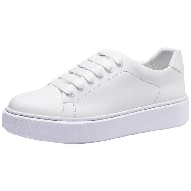 Bindu men's genuine leather cowhide thick-soled versatile white shoes