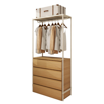 Meizhigao open cloakroom metal whole house custom wardrobe modern simple clothes hanger can be assembled bedroom wardrobe