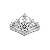 Fugitive Princess Ring Moissanite Adjustable Open Ring Niche High-end S925 Sterling Silver Crown Moissanite Diamond Ring