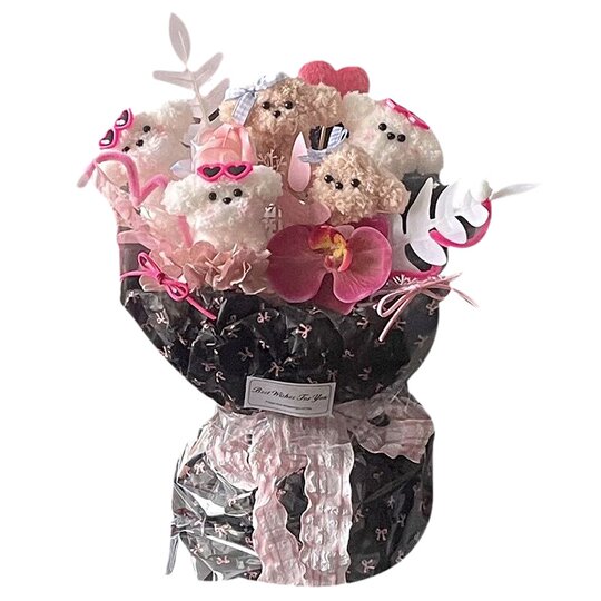 Cute puppy bouquet twist stick finished creative gift