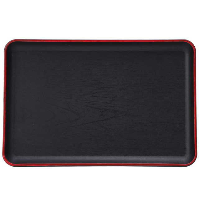 Sushi melamine rectangular black red hotel room tray