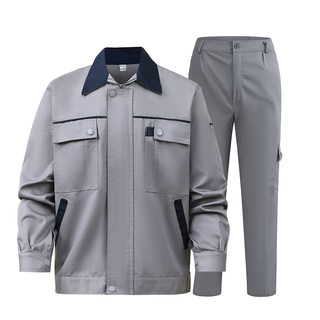 Summer full-craft polyester-cotton wear-resistant work clothes suit for men