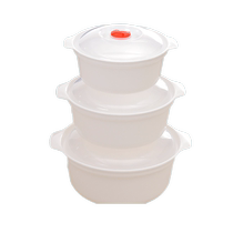 German microwave oven special heating lunch box round double-ear lunch box household large plastic instant noodle bowl with lid three