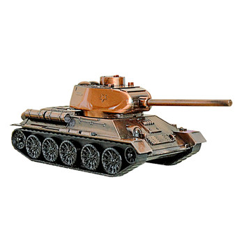 Bronze metal T34 tank burgundy simulation toy alloy model home desktop iron art collection furnishings