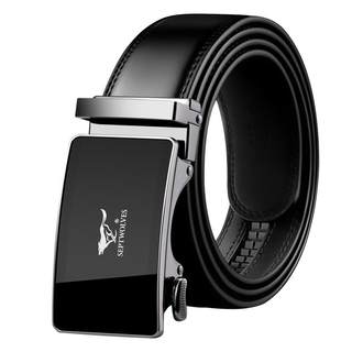 Septwolves men's belt genuine leather pure automatic buckle cowhide