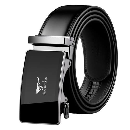 Septwolves men's belt genuine leather pure automatic buckle cowhide