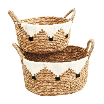 Hand-woven storage basket laundry basket