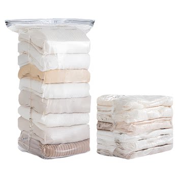 Vacuum compression bag without air extraction