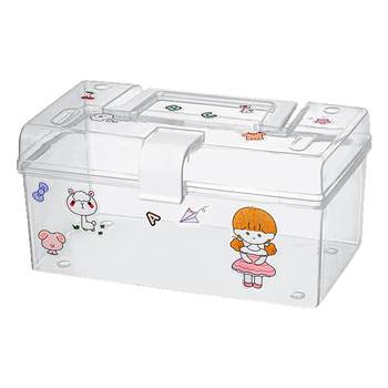 Transparent portable storage box large capacity dustproof medium and large size