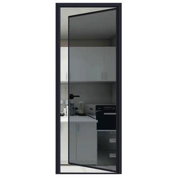 Bathroom double-layer tempered glass titanium magnesium aluminum swing door