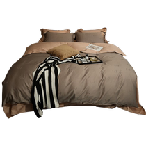 (Self-operated) Nordic style 100s long-staple cotton four-piece set pure cotton jacquard sheets fitted sheet quilt cover bedding summer