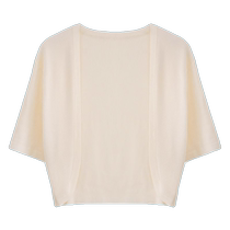 Ice silk holiday sun protection blouse for women in summer thin suspender top knitted short-sleeved cardigan small waistcoat tulle top