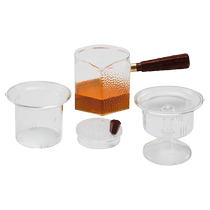 Rongshantang Electric Side-handle Glass Tea Steamer Double-Cell Tea Maker Small Thickened Tea Kettle Electric Ceramic Stove Set