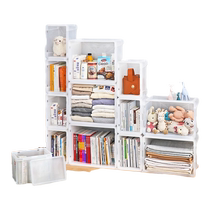 Alice book storage box transparent book cabinet stacked book box toy storage box household plastic Alice