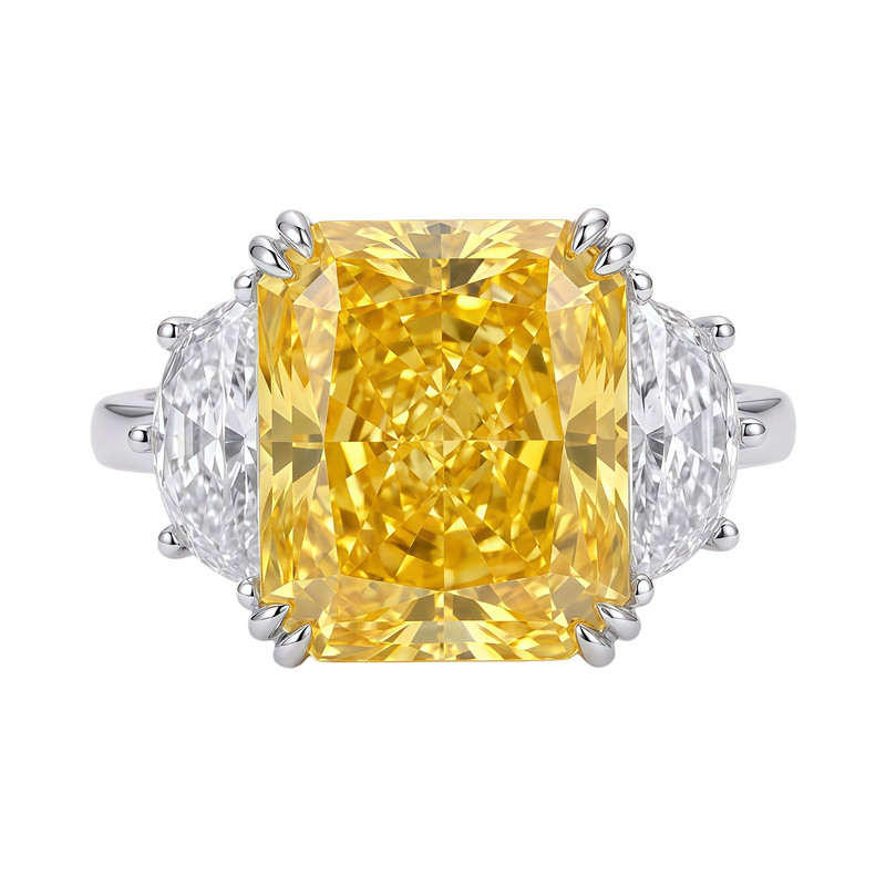 Leidy Ocean Sugar Cube 10*12 Ice Purple Three Stone Ring