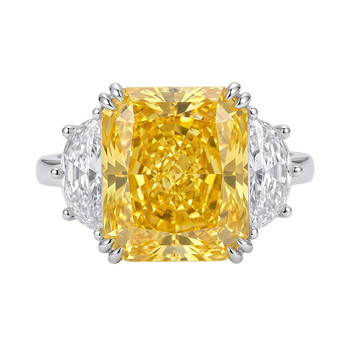 Leidy ocean sugar cube 10*12 ice purple three stone ring