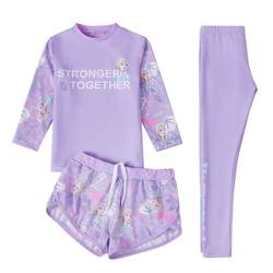 ຊຸດລອຍນ້ໍາເດັກນ້ອຍ Disney ເດັກຍິງແບ່ງອອກ trousers ແຂນຍາວມືອາຊີບປ້ອງກັນແສງແດດ 2024 ໃຫມ່ພາກຮຽນ spring ຮ້ອນພຽງເລັກນ້ອຍເດັກຍິງ swimsuit