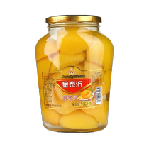 Golden Teyyi Fresh Fruit Canned Glass Bottle Loaded With Sugar Water Yellow Peach Can 1060g * 1 jar