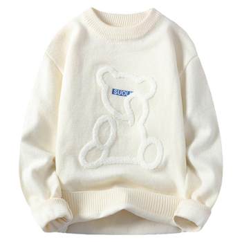 Autumn and winter men's warm and velvet thickened sweater