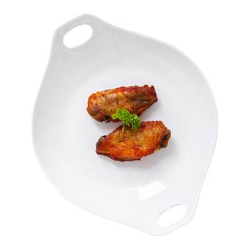 Plate pure bone porcelain tableware new style double ear anti-sol