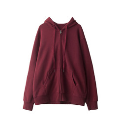 SIXI Spring Retro Lazy Solid Color Hooded Sweatshirt Women's Loose Versatile Casual Zipper Jacket