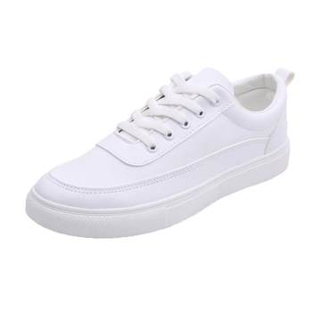 Spring white shoes men's sneakers leather surface deodorant breathable trendy versatile suit casual shoes men's 2024 flat bottom