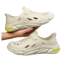 Mens sports sandals for summer outer wear hollow anti-slip and anti-odor drivers driving wading hole shoes mens beach shoes