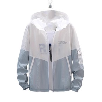 ເສື້ອກັນ ໜາວ ຜ້າໄຫມປ້ອງກັນແສງແດດຂອງຜູ້ຊາຍລະດູຮ້ອນບາງໆ breathable hooded ຫາປາແລະການຂີ່ລົດຖີບເສື້ອ jacket ຜູ້ຊາຍກາງແຈ້ງບາດເຈັບ