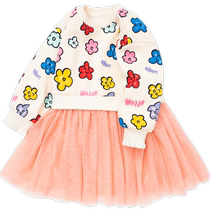 Balabala Childrens Princess Dress Autumn and Winter Clearance Discount Baby Style Skirt Girls Velvet Long Sleeve Dress