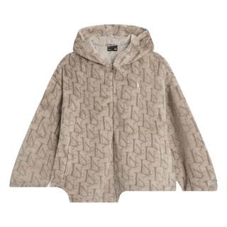 Li ning hooded women's embroidered casual knitted jacket