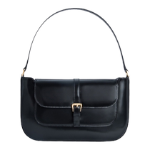 BY FAR Miranda semi-patent leather cowhide retro armpit bag shoulder handbag for women