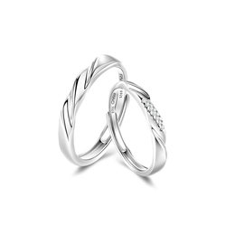 Fanci Fan Qi Silver Jewelry Love Frequency Couple Pair Ring Ring Female Niche Birthday Gift For Girlfriend A Pair