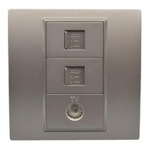 Type 86 concealed Category 7 network cable computer TV panel TV with double hole shielded CAT7 network cable TV socket