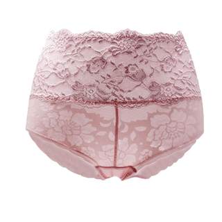 Sexy lace mid-waist large size stretch belly-tight panties