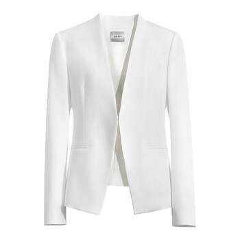 Offiy classic temperament minimalist collarless ຊຸດສີຂາວສໍາລັບແມ່ຍິງ
