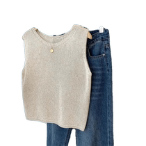 Tencel linen knitted camisole womens suit inner wear small short style casual versatile sleeveless top