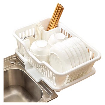 Drain bowl and plate rack countertop sink water filter bowl and chopstick storage