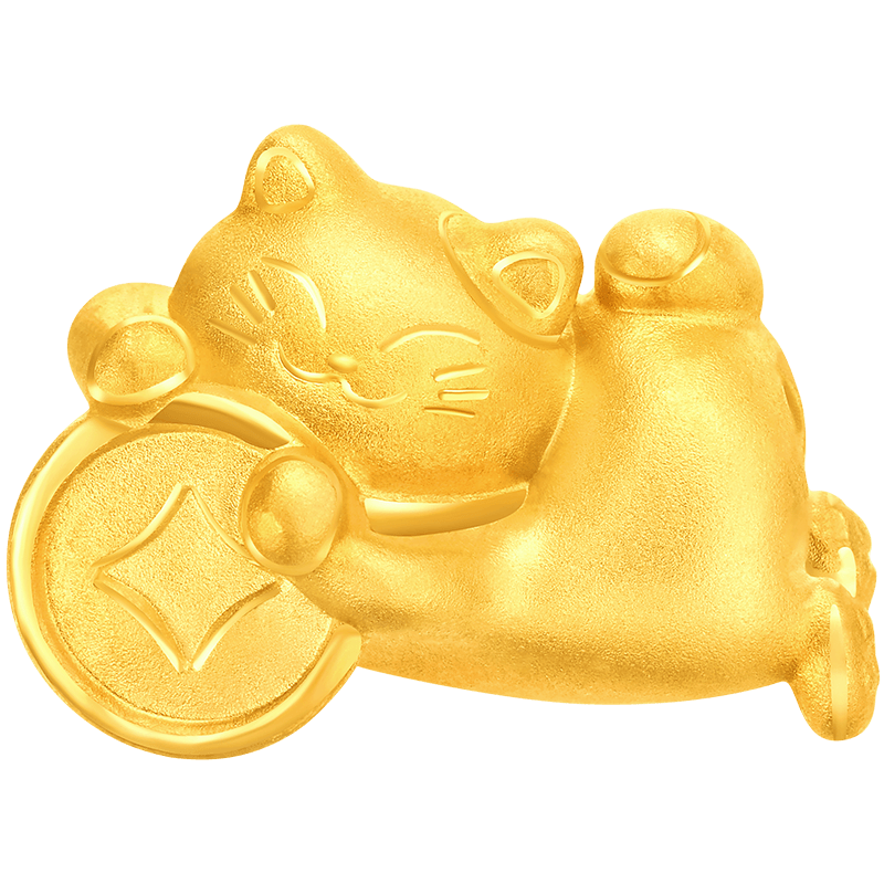 周大福 約1ｇ　金　A u 999.9 福招き　縁起物　ミニ 金元宝 周大福 約1g 金 A u 999.9 福招き 縁起物 ミニ 金元宝